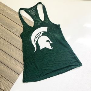 Michigan State Tank Top Burnout Spartans Size XS